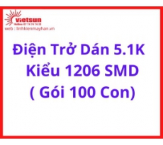 Điện Trở Dán 5.1K  Kiểu 1206 SMD ( Gói 100 Con)